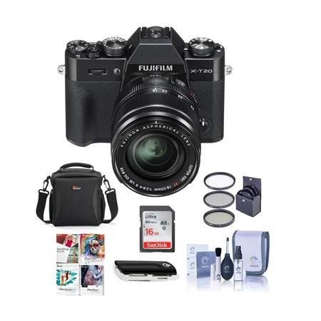 X-T20 Mirrorless Camera w/XF 18-55mm F2.8-4 R Lens Black W/Free Acc Kit