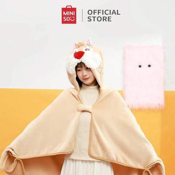 Miniso Disney Kiki Titi Collection Furry Carnival Hooded Blanket