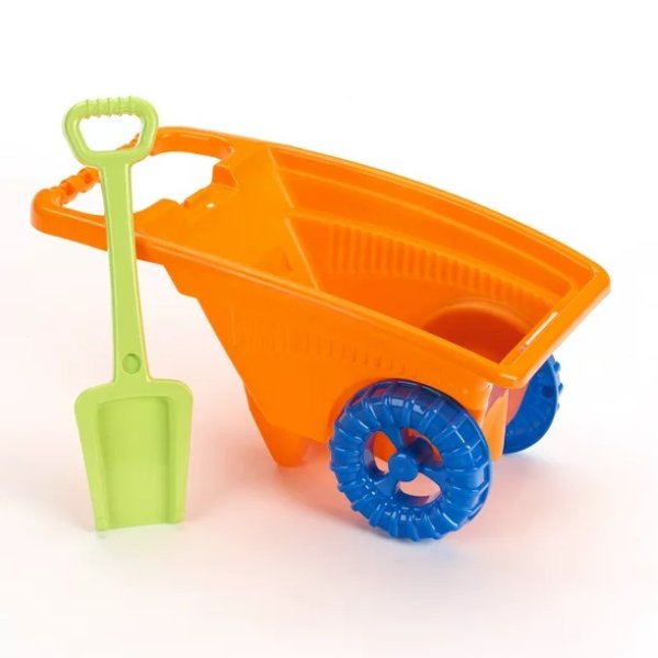 Kids’ Wheelbarrow Cart & Shovel Set for the Beach, Sand, Garden, or Backyard