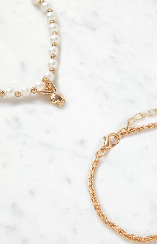 By PacSun Gold Pearl & Chain Bracelet Pack | PacSun