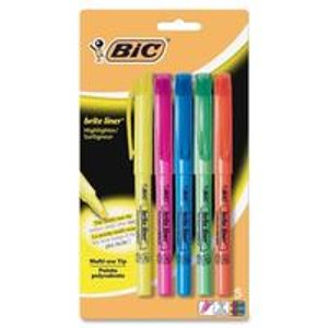 BIC Brite Liner, Assorted Colors, 5 Pack (BLP51W)