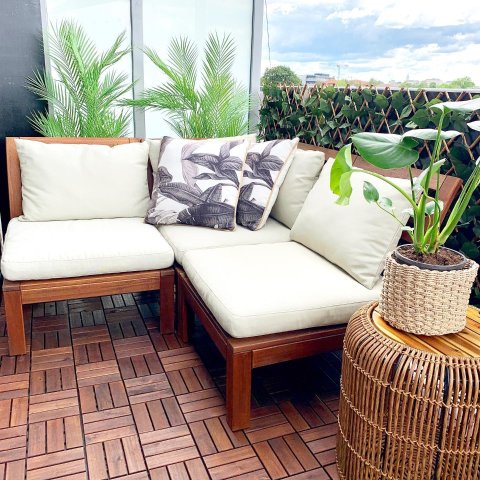 RUNNEN Decking, outdoor, brown stained, 9 sq feet - IKEA RUNNEN 户外地板棕色 ...