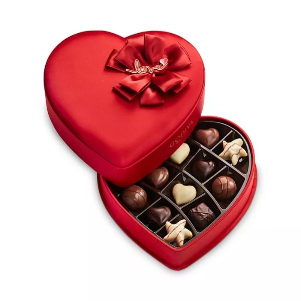 Valentine's Day Fabric Heart Chocolate Gift Box, 14 Piece