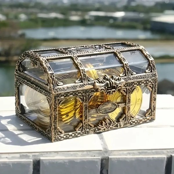 1pc High Quality Crystal Pirate Treasure Box Jewelry Coin Storage Chocolate Box Gem Candy Box Storage Box Christmas New Year Gift Wedding Accessories | High-quality & Affordable | Temu