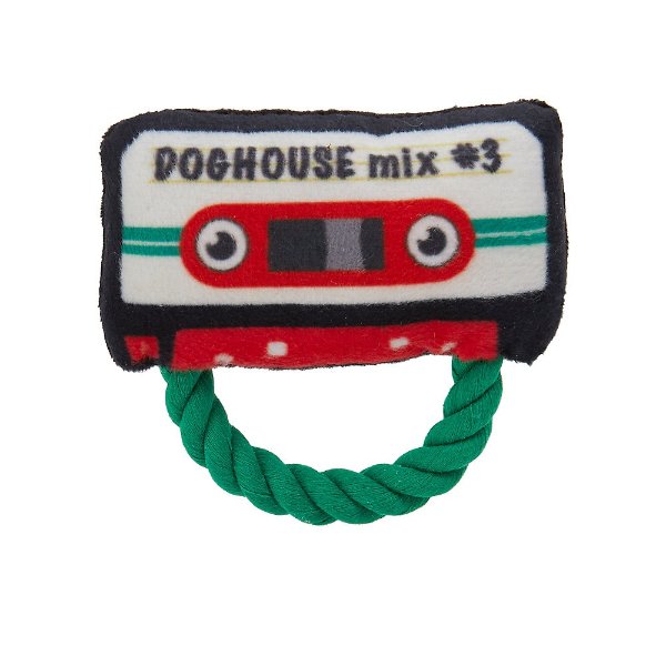 &trade; Holiday Cassette with Rope Stocking Stuffer Dog Toy - Squeaker