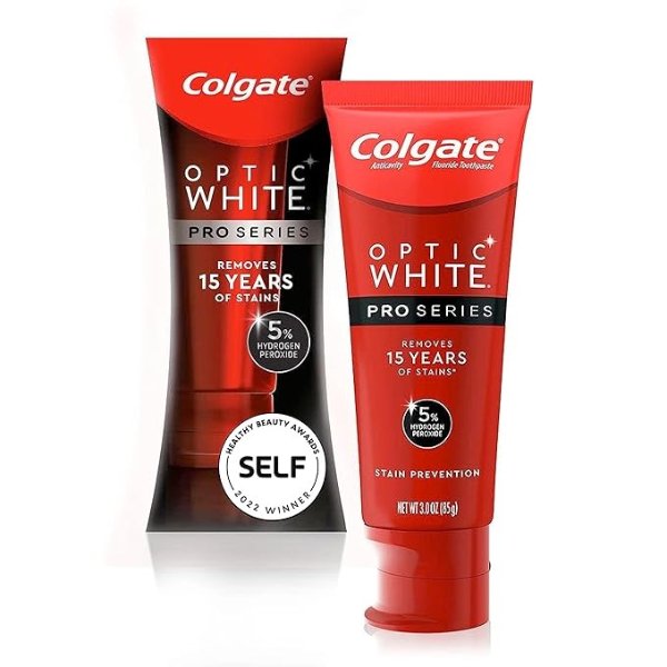 Optic White Pro Series Whitening Toothpaste with 5% Hydrogen Peroxide, Stain Prevention, 3 oz Tube