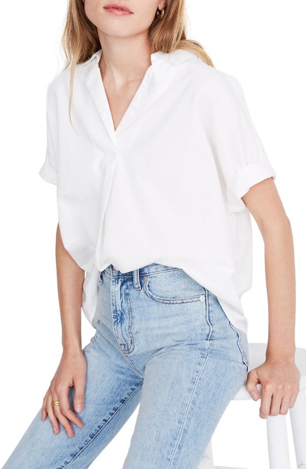 Band Sleeve Popover Shirt