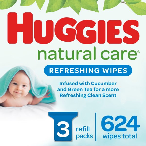 Natural Care Refreshing Baby Wipes, 10 Flip-Top Packs (560 Wipes Total)