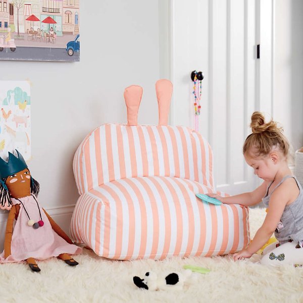 Striped Bunny Bean Bag Chair + Reviews | Crate and Barrel
