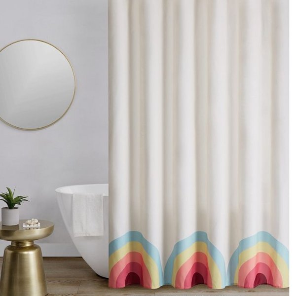 Rainbow Shower Curtain Bath Set, 14 Pieces