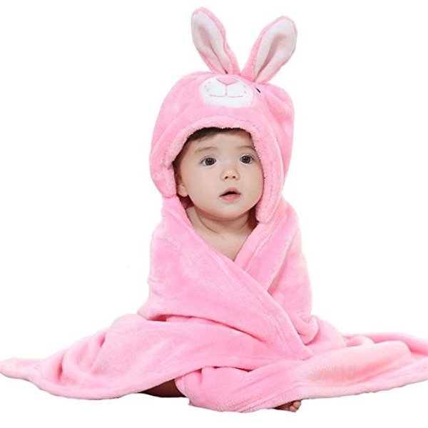 Uleade™ Cute Rabbit Cartoon Bunny Baby Infant Kid's Hooded Towel Wrap
