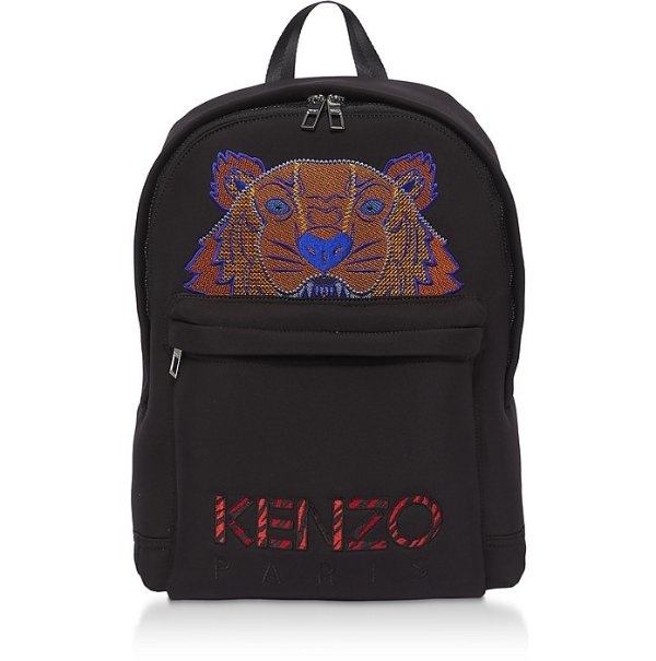 Black Neoprene Neon Tiger Backpack