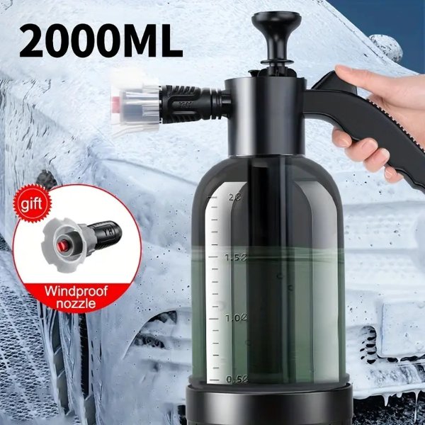 1pc Handheld Car Wash Sprayer 2L Multipurpose Water Spray Bottle For Automotive Detailing Home Yard