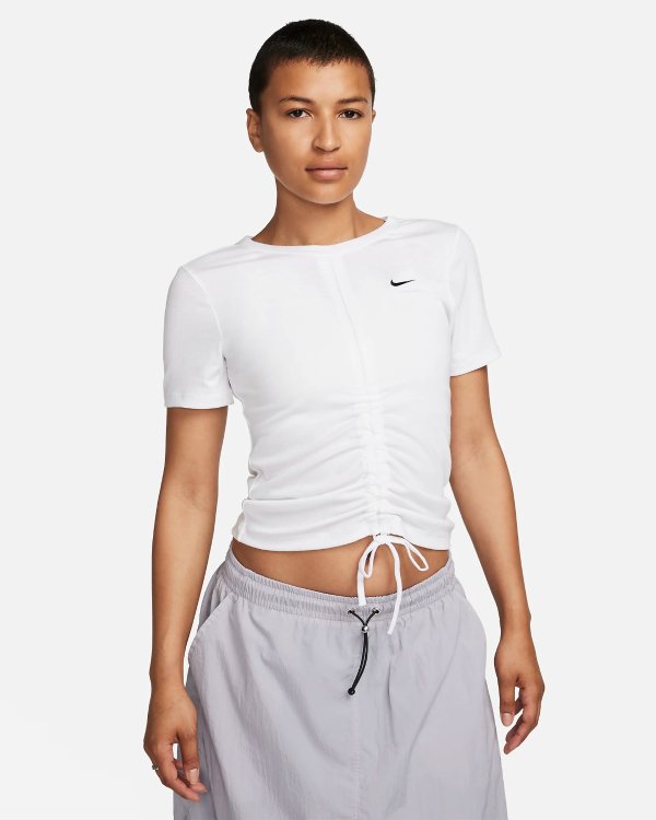 Sportswear Essentials Women's Ribbed Short-Sleeve Mod Cropped Top..com