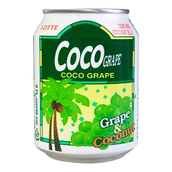 LOTTE乐天 COCO GRAPE 粒粒椰果葡萄汁饮料 238ml 