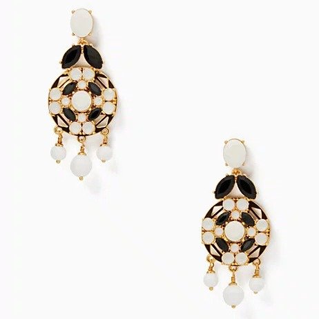 jeweled tile statement earrings