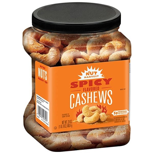 Cashews, Spicy, 24 oz jar