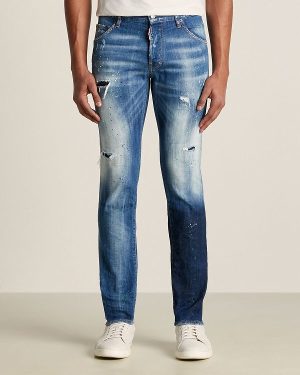 Distressed Paint Splatter Cool Guy Jeans