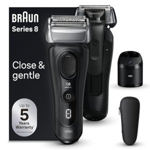 BraunSeries 8 8560cc Electric Razor for Men, 4+1 Shaving Elements & Precision Long Hair Trimmer, 5in1 SmartCare Center, Close & Gentle Even on Dense Beards, Wet & Dry Electric Razor, 60min Runtime