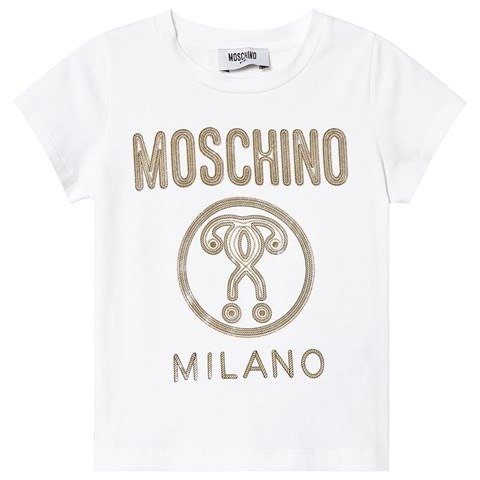 White and Gold Rope Print Milano T-Shirt | AlexandAlexa