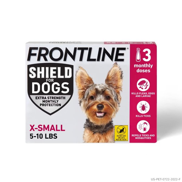 Shield Flea & Tick Treatment for X-Small Dogs 5-10 lbs., Count of 6
