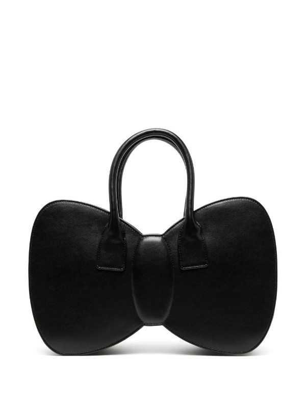 bow-shaped leather bag