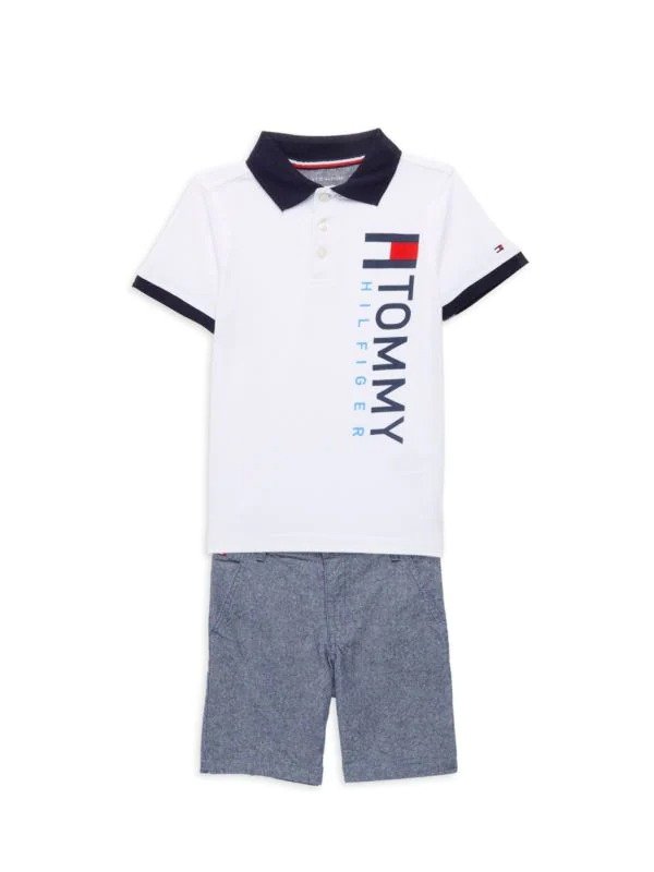 Little Baby Boy's 2-Piece Logo Polo & Shorts Set