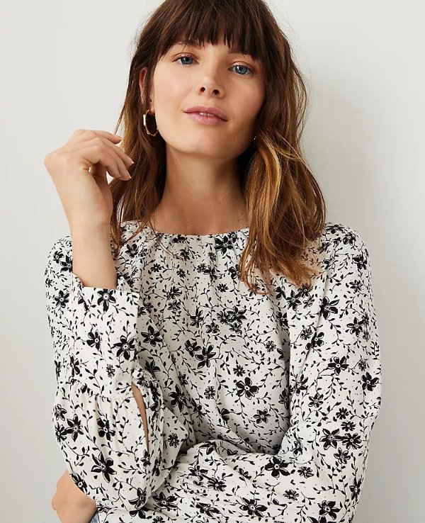 Floral Shirred Top | Ann Taylor