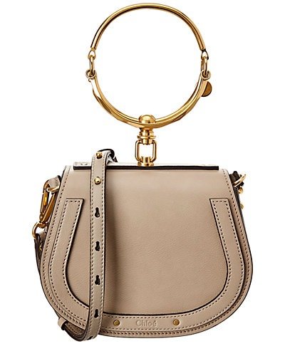 Nile Small Leather & Suede Bracelet Bag