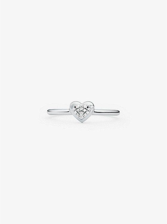 Sterling Silver Pave Heart Ring