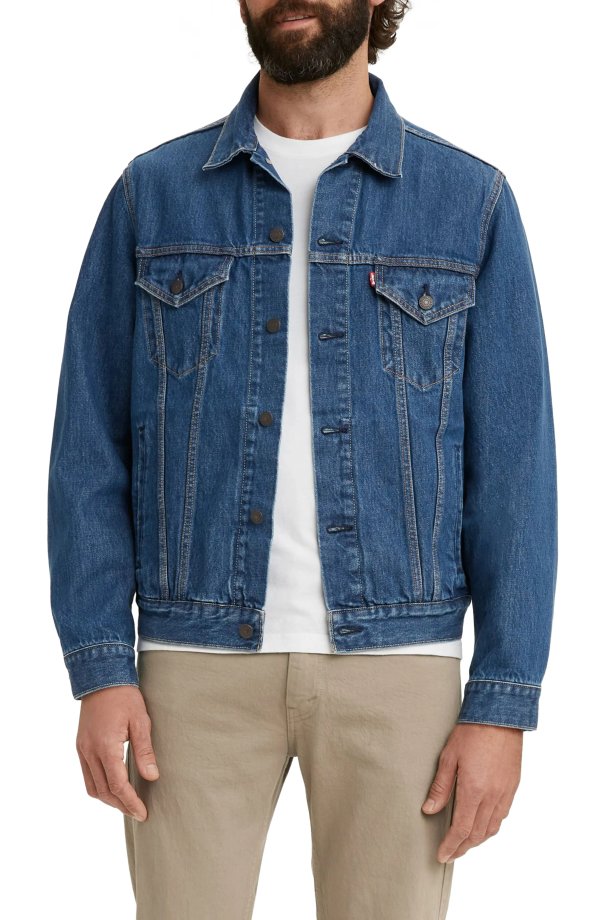Vintage Fit Cotton Denim Trucker Jacket