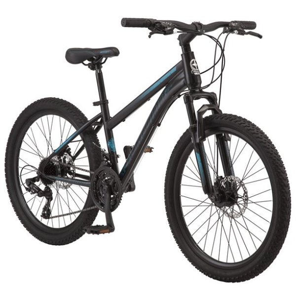 Sidewinder Mountain Bike, 24-inch Wheels, 21 Speeds, Black / Teal