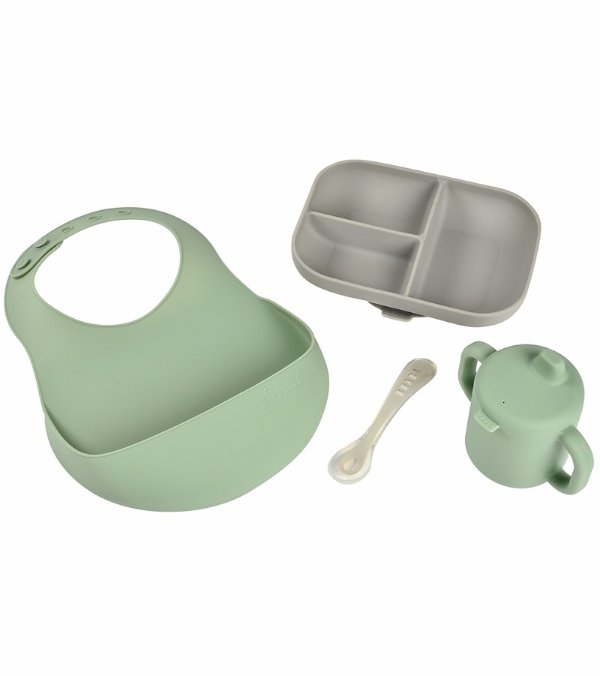 The Essentials Silicone Meal Set - Grey / Sage