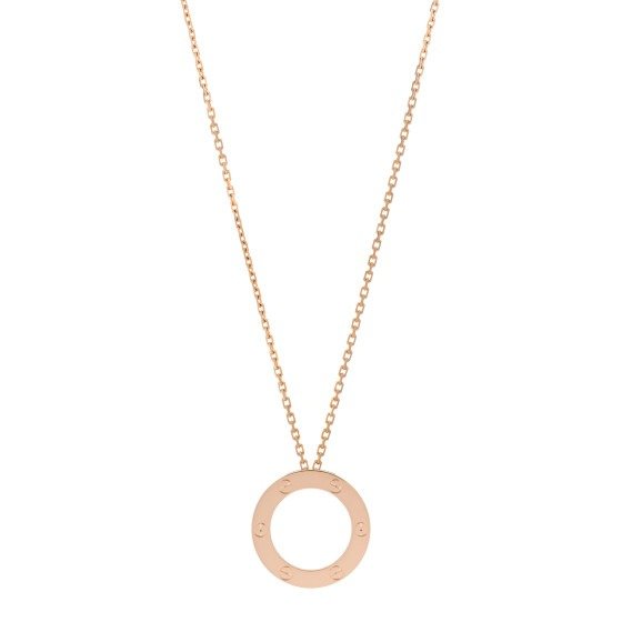 18K Pink Gold LOVE Pendant Necklace | FASHIONPHILE