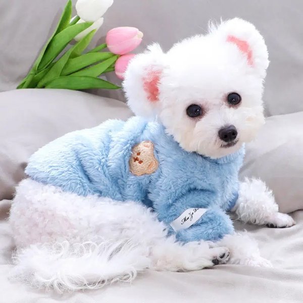 Pet Sweater For Small Medium Dogs Warm Dog Sweater With Bear Pattern Plush Winter Pet Apparel - Pet Supplies - Temu