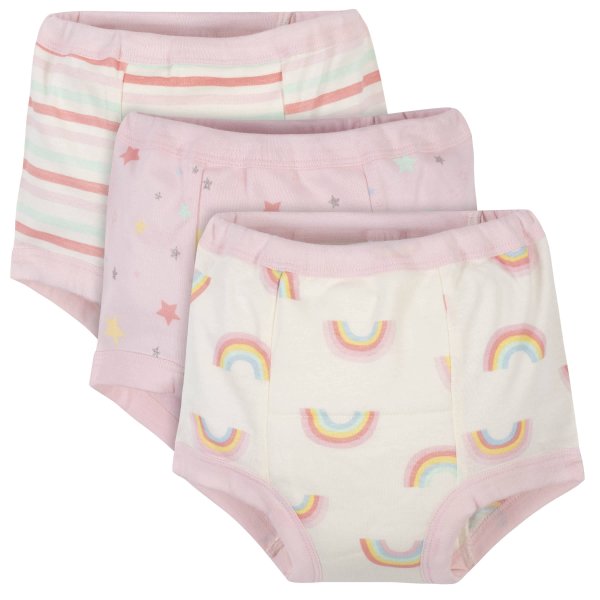 3-Pack Toddler Girls Rainbow Training Pants