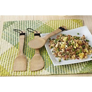 IMUSA USA WPAN-10011 Cookware Spoon Set 3-Piece, Bamboo