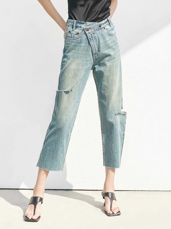 HOT SALE Cotton Cut-out Jeans