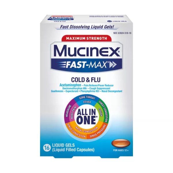 Fast-Max Cold & Flu Relief Liquid Gels - Acetaminophen - 16ct