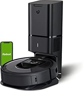 Roomba i7+ (7550) Robot Vacuum with Automatic Dirt Disposal - Empties Itself for up to 60 days, Wi-Fi Connected, Smart Mapping, Works with Alexa, Ideal for Pet Hair, Carpets, Hard Floors, Black