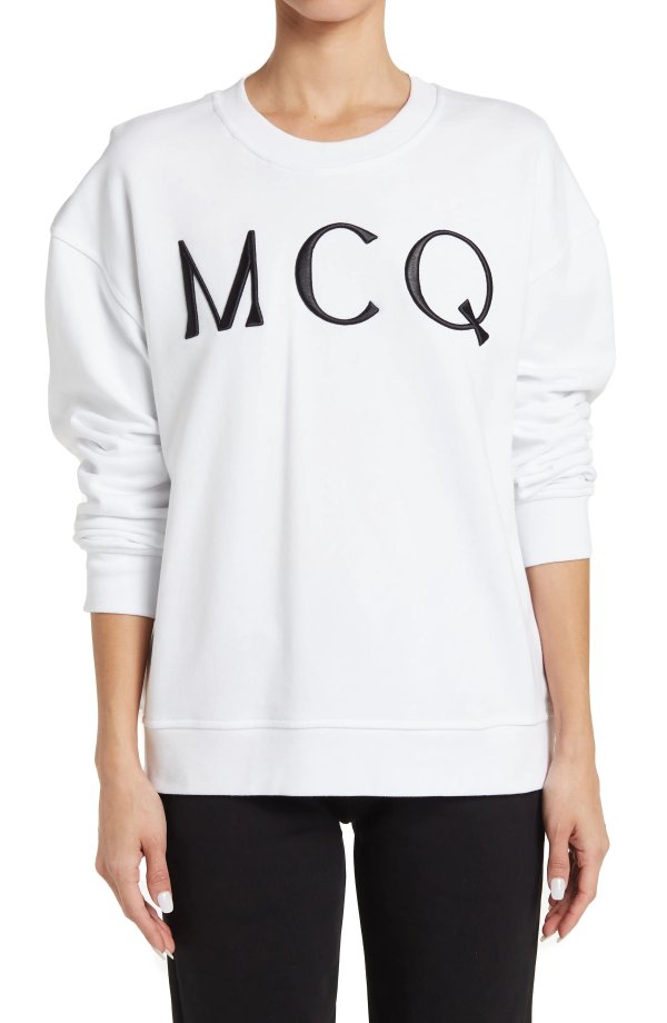Alexander McQueen Code Logo Graphic Cotton Sweatshirt