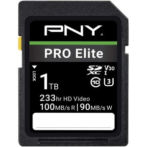 New Release:PNY 1TB PRO Elite Class 10 U3 V30 SDXC Flash Memory Card