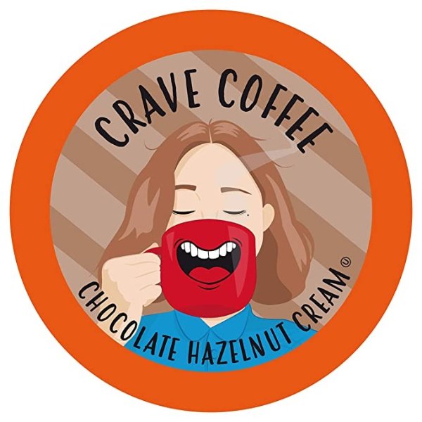 Crave Beverages Chocolate Hazelnut Creme Coffee Pods for Keurig K Cup Brewers, 100 Count