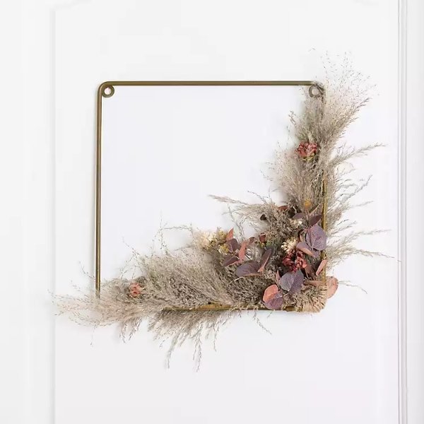 20% OFF* Square Pampas and Eucalyptus Harvest Wreath