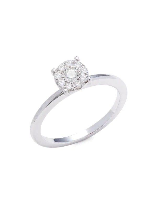 14K White Gold & 0.23 TCW Diamond Engagement Ring