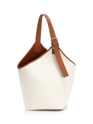 - Linen & Leather Balloon Bag