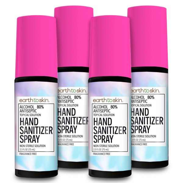 (4 Pack)Hand Sanitizer Spray, Pink 2.5 oz
