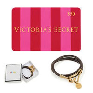 $50 Victoria's Secret维多利亚的秘密礼品卡 + 免费eBay独家手链