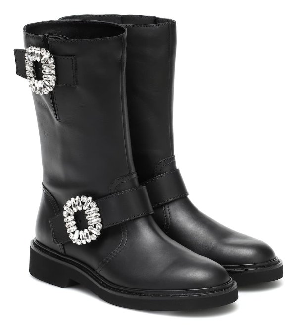 Viv' Strass leather ankle boots