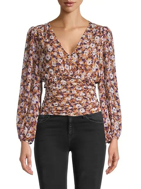 Ruched Floral Empire Top